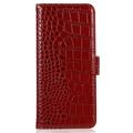 Xiaomi Redmi Note 14 Pro 5G/Poco X7 Crocodile Series Læderpung med RFID - Rød