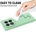 Xiaomi Redmi Note 14 Pro 5G/Poco X7 Flydende silikone cover med håndrem - Grøn