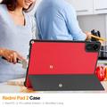 Xiaomi Redmi Pad 2 Tri-Fold Series Smart Folio-etui - rød