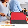 Xiaomi Redmi Pad Pro/Poco Pad Tri-Fold Series Smart Folio Cover - Rød