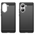 Xiaomi Redmi Turbo 4/Poco X7 Pro Børstet TPU Cover - Karbonfiber - Sort