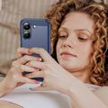 Xiaomi Redmi Turbo 5 Børstet TPU Cover - Karbonfiber - blå