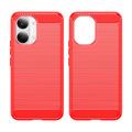 Xiaomi Redmi Turbo 5 Max/Poco X8 Pro Max Børstet TPU Cover - Karbonfiber - rød