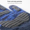 Y0046 1 par strikkede, vindtætte, varme vinterhandsker til mænd med touchscreen og elastisk manchet - mørkegrå