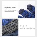 Y0046 1 par strikkede, vindtætte, varme vinterhandsker til mænd med touchscreen og elastisk manchet - marineblå
