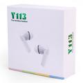 Y113 TWS Bluetooth 5.0 trådløst stereoheadset vandtæt fingeraftryk touch-opkald musik sport høretelefoner - hvid