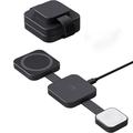 Y222 15W ultra kompakt 3-i-1 magnetisk MagSafe trådløs oplader – sort