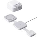 Y222 15W ultra kompakt 3-i-1 magnetisk MagSafe trådløs oplader – hvid