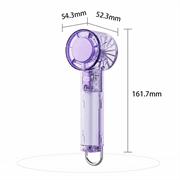Y59 Gennemsigtig bærbar ventilator med halvlederkøling - 3000mAh