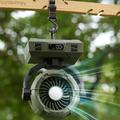 Y7 bærbar campingteltventilator med LED-lys - grøn