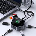 YC-931 8-i-1 4K USB-C-hub med OLED-skærm - 100W PD-opladning - sort