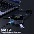 YC-931 8-i-1 4K USB-C-hub med OLED-skærm - 100W PD-opladning - sort