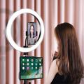 YINGNUOST 26cm dæmpbart LED-ringlys ABS+PC Selfie Fill Light med 2.1m stativ til makeup og videooptagelse