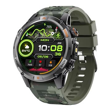 YK15 IP68 vandtæt udendørs smartwatch med Bluetooth-opkald - grøn camouflage
