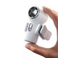 YS-G10 Mini-håndventilator med klips og digitalt display - hvid