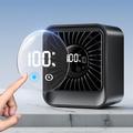 YS-G7 USB-opladelig bordventilator med 8 hastigheder - sort