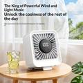 YS-G7 USB-opladelig bordventilator med 8 hastigheder - hvid