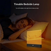 YSJ-019 Plus klar akryl LED-natlampe - Type-C-opladning - sort