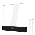 YSJ-019 Plus klar akryl LED-natlampe - Type-C-opladning - sort