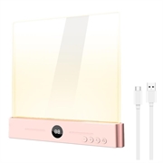 YSJ-019 Plus klar akryl LED-natlampe - Type-C-opladning - lyserød