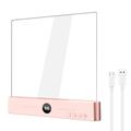 YSJ-019 Plus klar akryl LED-natlampe - Type-C-opladning - lyserød