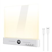 YSJ-019 Plus klar akryl LED-natlampe - Type-C-opladning - hvid