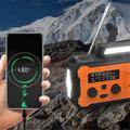YX328 Nødhåndsvinget solcelleradio med lommelygte, 4000mAh powerbank - orange