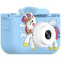 Unicorn-kamera til børn med 32GB hukommelseskort og kortlæser - blå