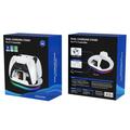 YZC-523 Dobbelt opladningsstation til PS5/PS5 Edge-controller - RGB-dock, OLED-skærm - hvid