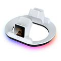 YZC-523 Dobbelt opladningsstation til PS5/PS5 Edge-controller - RGB-dock, OLED-skærm - hvid