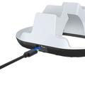 YZC-523 Dobbelt opladningsstation til PS5/PS5 Edge-controller - RGB-dock, OLED-skærm - hvid