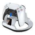 YZC-523 Dobbelt opladningsstation til PS5/PS5 Edge-controller - RGB-dock, OLED-skærm - hvid