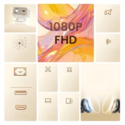 Yaber L2 Plus Full-HD-projektor med JBL-lyd og Smart OS - Beige