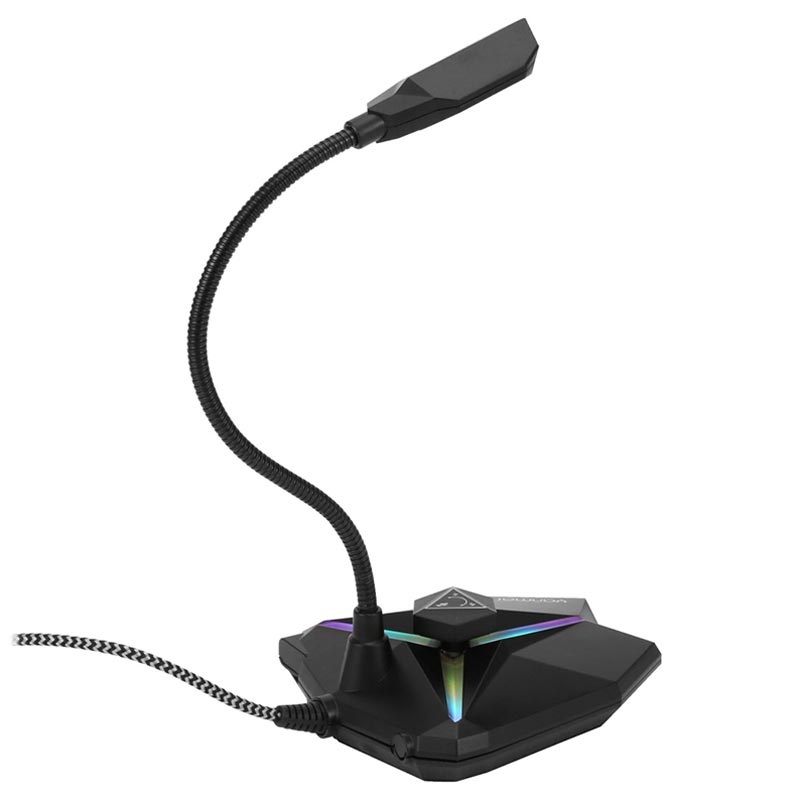 Skrivebordsmikrofon med RGB-Lys - Sort