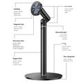 Yesido C303 360° drejelig, justerbar magnetisk bordholder til mobiltelefon - sort