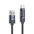 Yesido CA138C 66W USB-C-kabel med hurtigopladning og digitalt display - 1.2m - sort