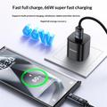 Yesido CA138C 66W USB-C-kabel med hurtigopladning og digitalt display - 1.2m - sort