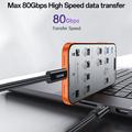 Yesido CA211 Thunderbolt 5 USB-C-kabel - 240W hurtigopladning, 16K-video, 80 Gbps, 1m - sort