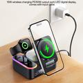 Yesido DS38 8-i-1 magnetisk trådløs opladningsstation med digitalt ur - 65W - Sort