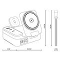 Yesido DS38 8-i-1 magnetisk trådløs opladningsstation med digitalt ur - 65W - Sort