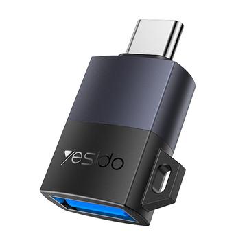 Yesido GS31 USB 3.0 til USB-C OTG-adapter 18W - Sort