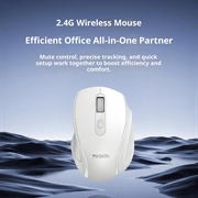 Yesido KB45 2.4G trådløs lydløs mus med 6 knapper - hvid