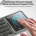 Yesido KB49 trippel-foldet trådløst tastatur med touchpad, numerisk tastatur og stativ - engelsk