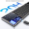 Yesido KB49 trippel-foldet trådløst tastatur med touchpad, numerisk tastatur og stativ - engelsk