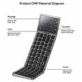 Yesido KB49 trippel-foldet trådløst tastatur med touchpad, numerisk tastatur og stativ - engelsk