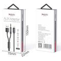 Yesido YAU18 2-i-1 Lightning AUX- og opladningskabel - 1.2m