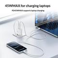Yesido YC109 45W dobbelt USB-C PD-oplader med USB-C-kabel - hvid