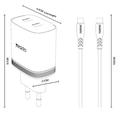 Yesido YC109 45W dobbelt USB-C PD-oplader med USB-C-kabel - hvid