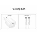 Yesido YC116 45W USB-C GaN-oplader med USB-C-kabel – hvid
