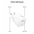Yesido YC116 45W USB-C GaN-oplader med USB-C-kabel – hvid